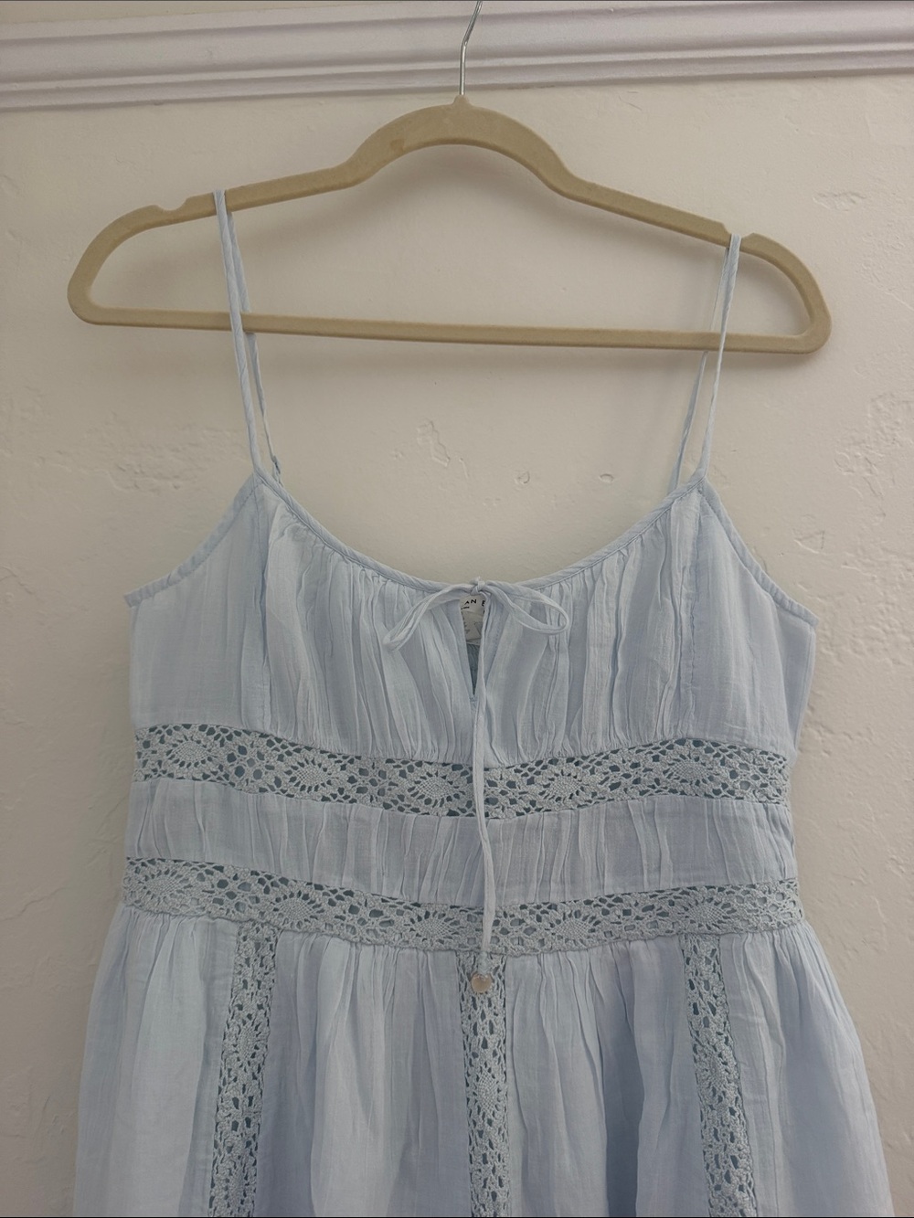 American Eagle Outfitters Pale Blue Off-Shoulder Maxi Dress - Picture 3 of 6